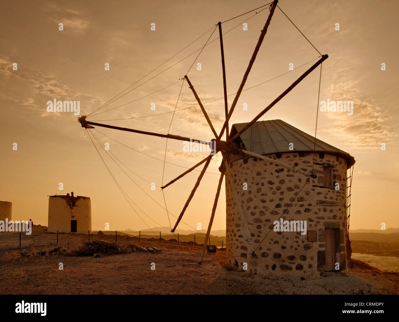 Restauriert alte Windmühle in Bodrum, Provinz Muğla, Türkei Stockfoto