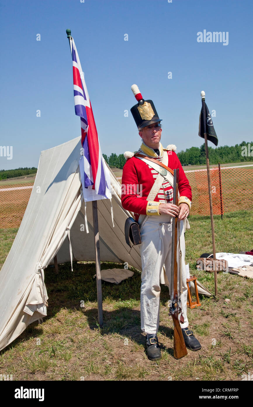 Canadian Forces Day und Reenactment aus der Zeit von 1812 als britische Soldaten im Camp Borden; Ontario; Kanada Stockfoto