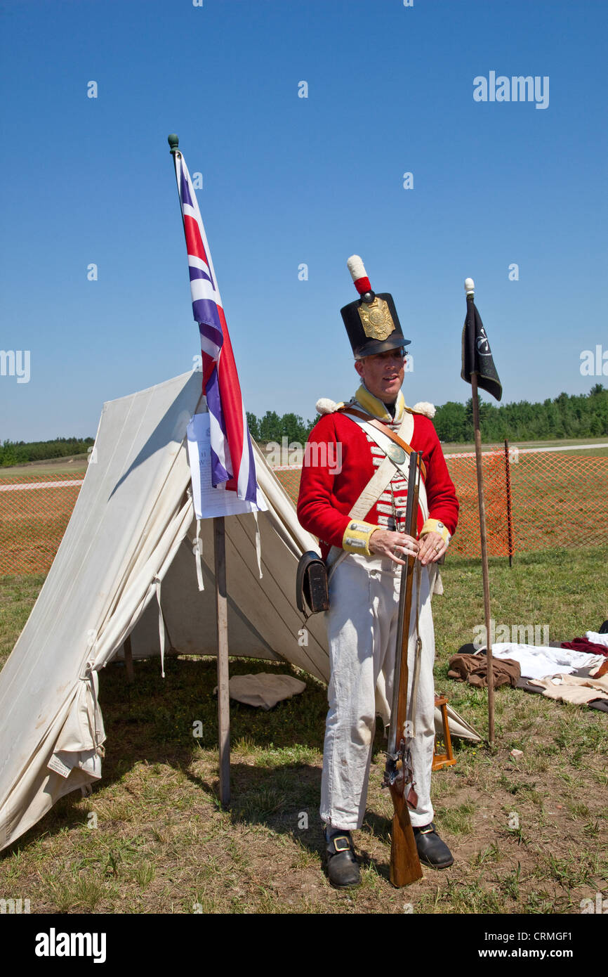 Canadian Forces Day und Reenactment aus der Zeit von 1812 als britische Soldaten im Camp Borden; Ontario; Kanada Stockfoto