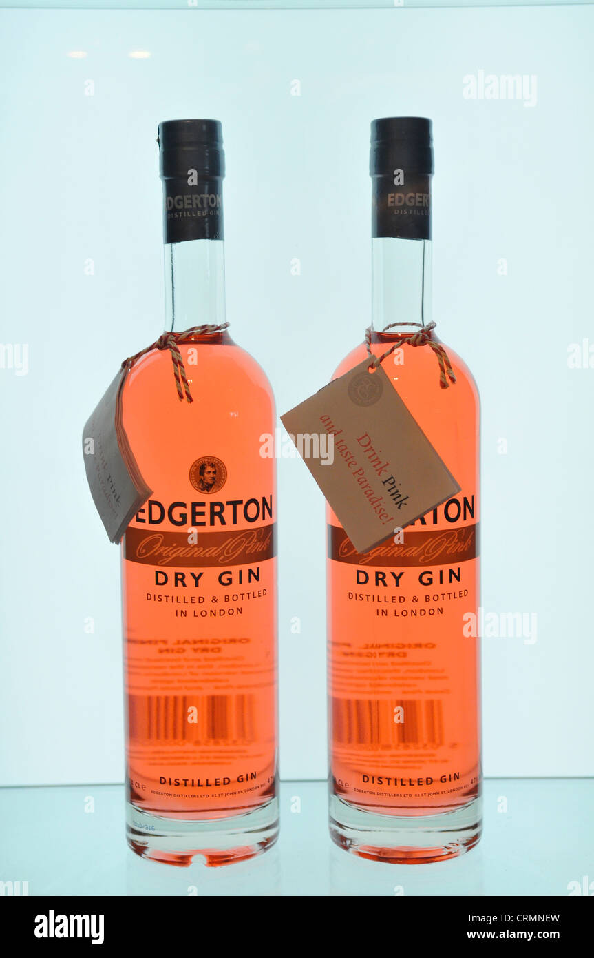 Flaschen von Edgerton Dry Gin Stockfoto