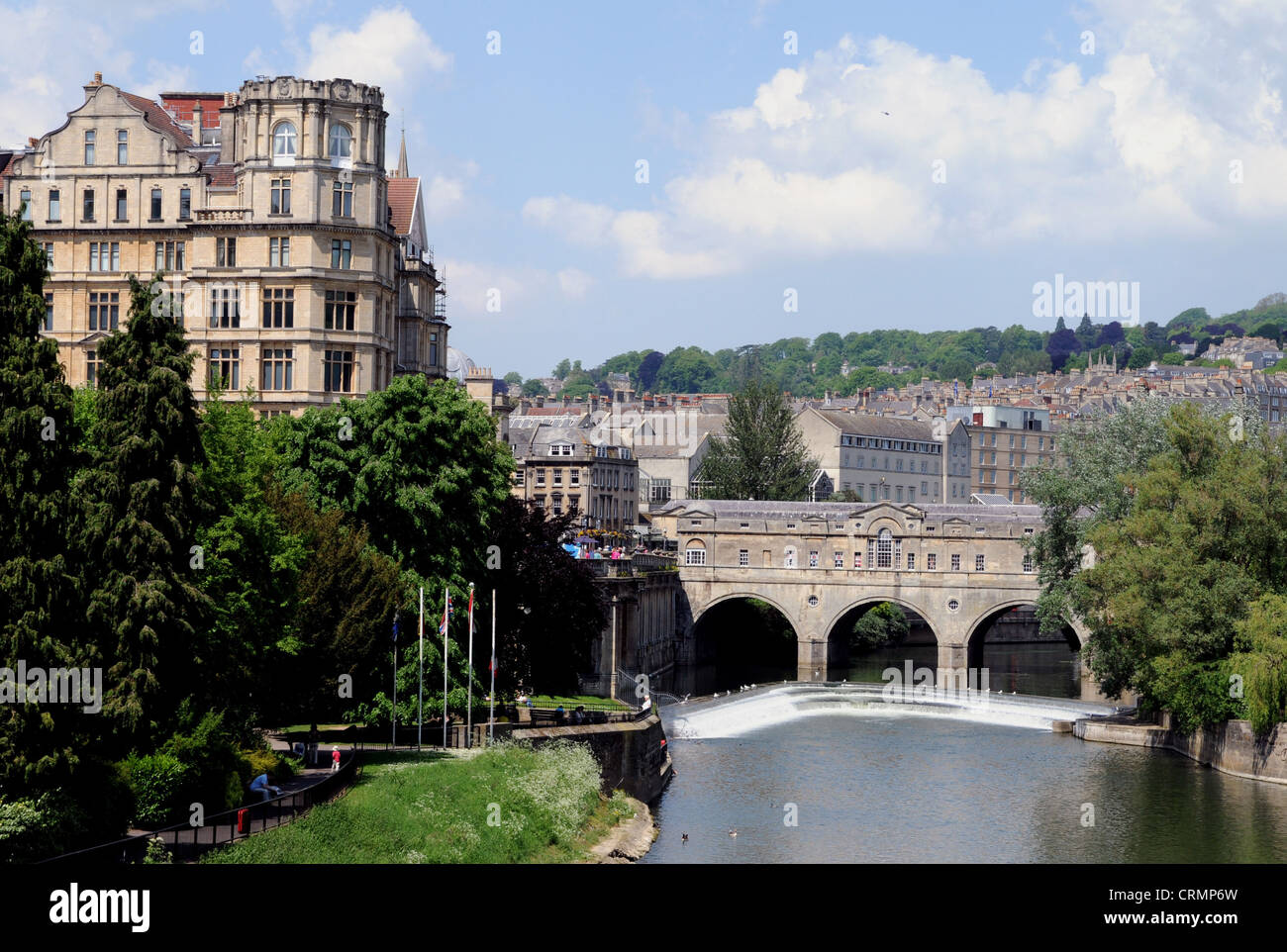 Pulteney Brücke über den Fluss Avon in Bath, England Stockfoto