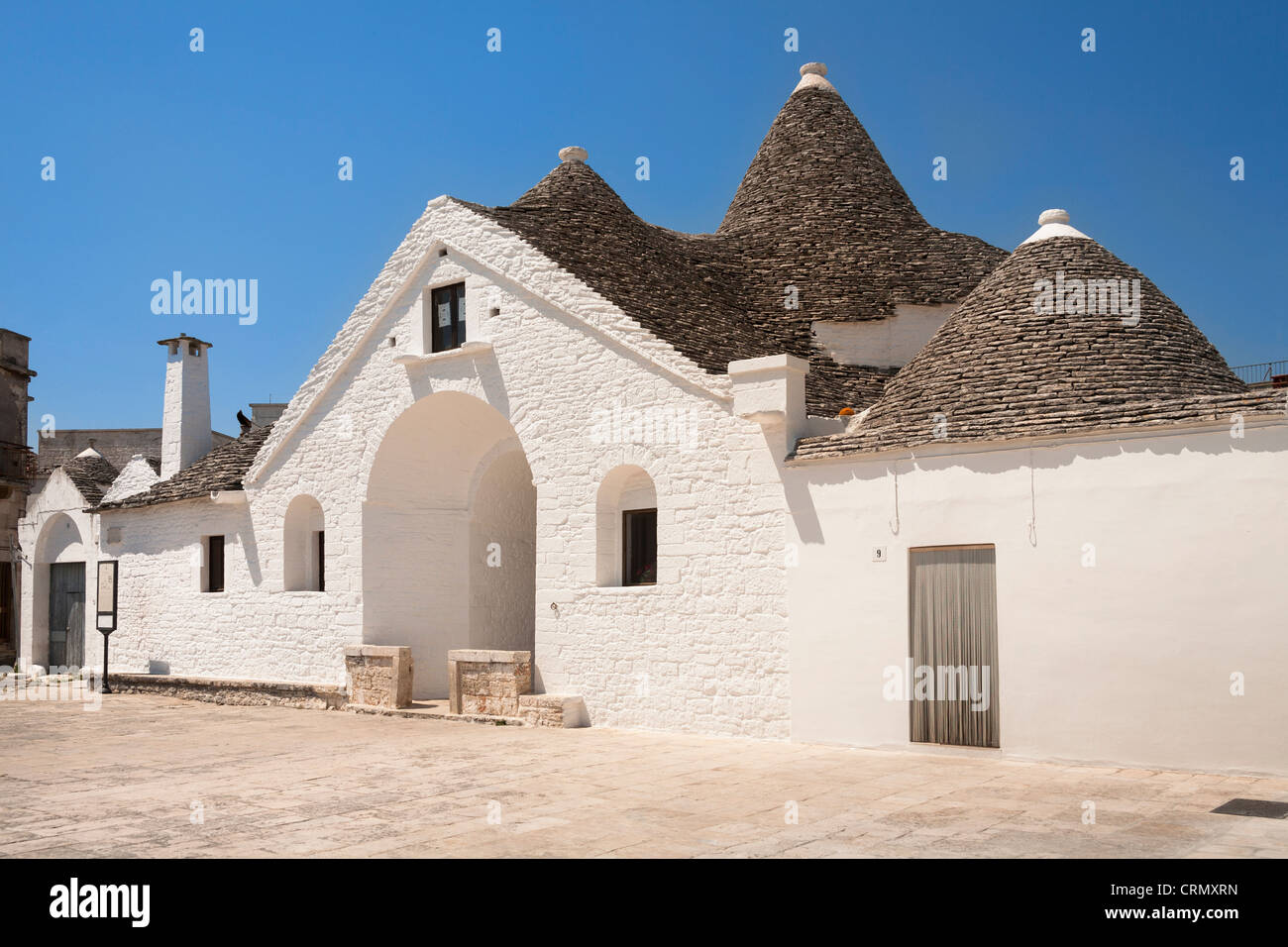 Trullo Sovrano, Piazza Sacramento, Alberobello, Provinz Bari in Apulien, Italien Stockfoto