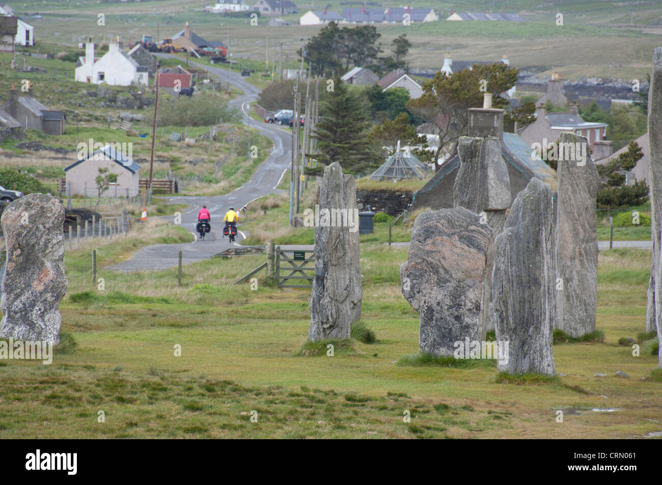 Schottland, äußeren Hebriden, Isle of Lewis, Stornoway. Die Callanish Stones (aka Clachan Chalanais) Stockfoto