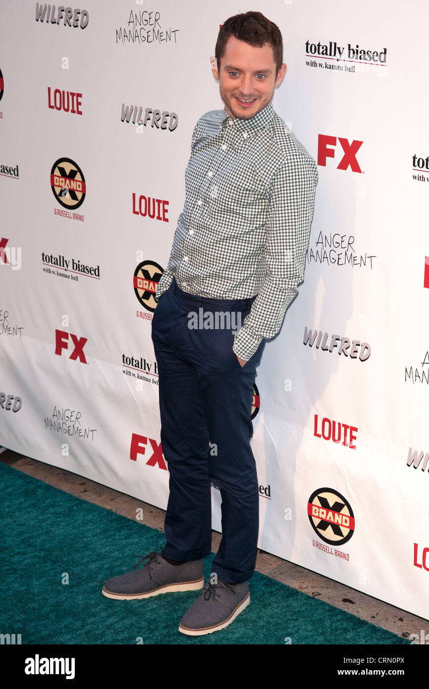 HOLLYWOOD, CA - 26 Juni: Elijah Wood kommt bei FX Sommer Komödien Party im Köder am 26. Juni 2012 in Hollywood, Kalifornien. Stockfoto