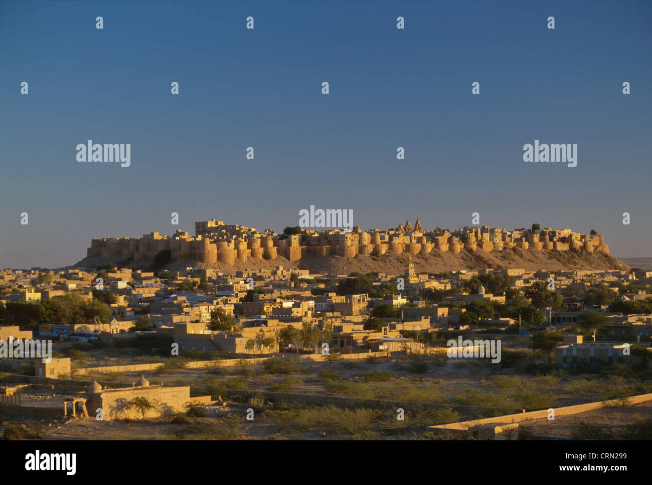 Blick auf die Festung von Sunset Point, Jaisalmer, Rajasthan, Indien Stockfoto