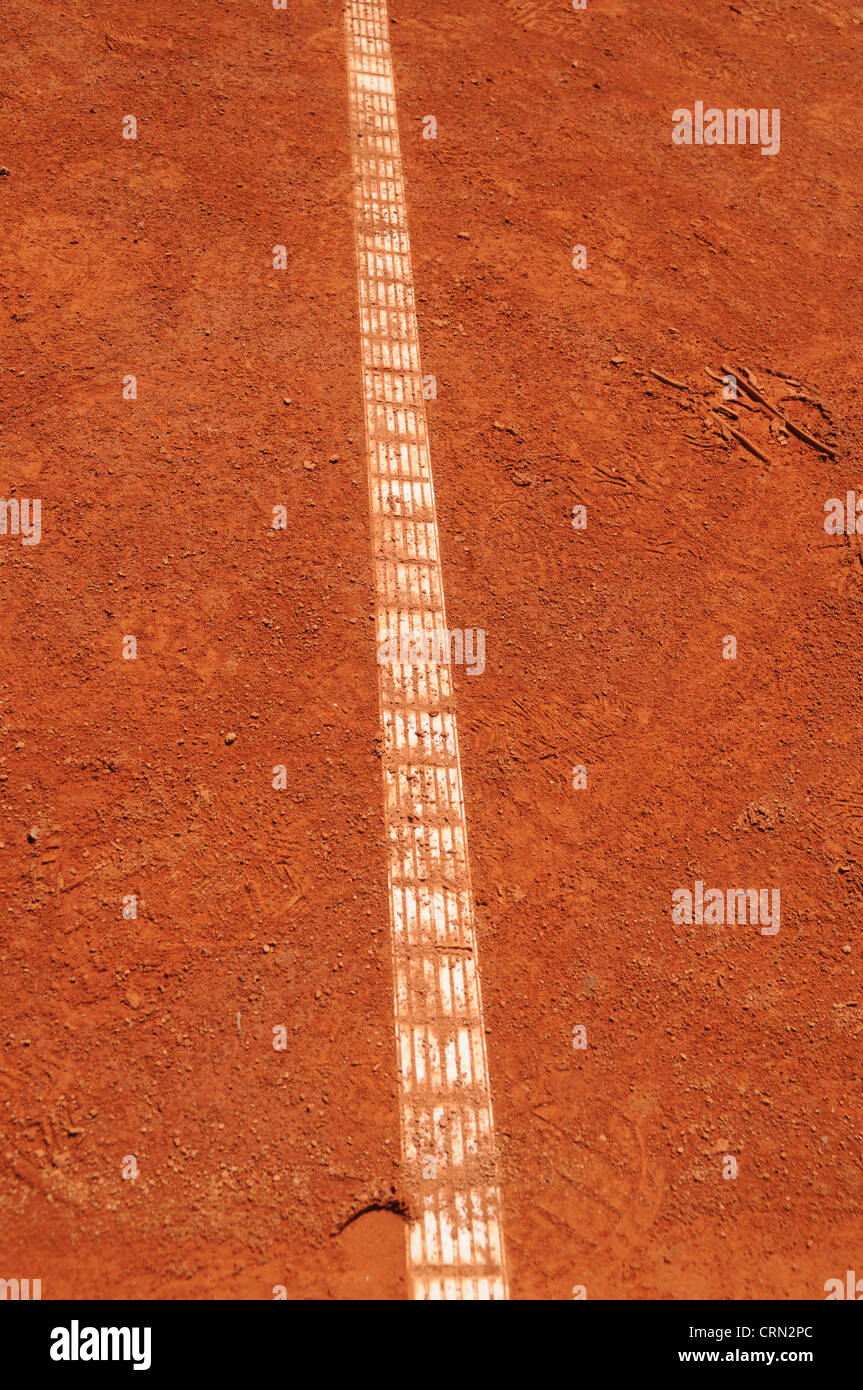 Tennis Court, weiße Linie. Stockfoto