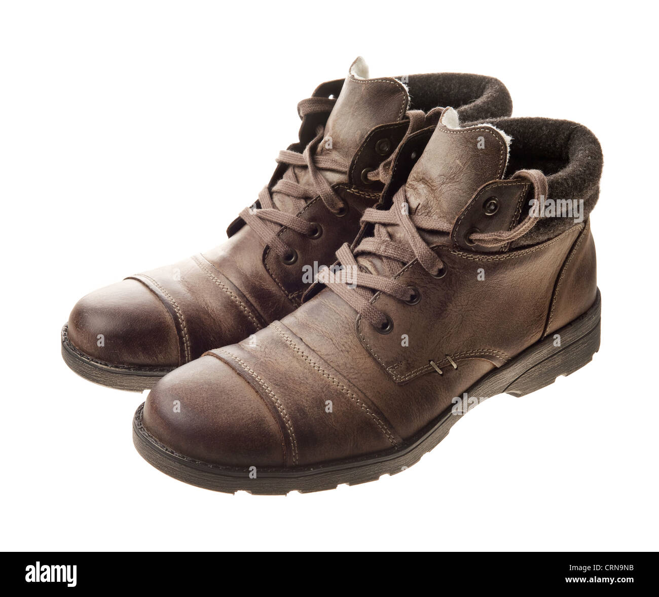 Paar braune Lederschuhe. Stockfoto