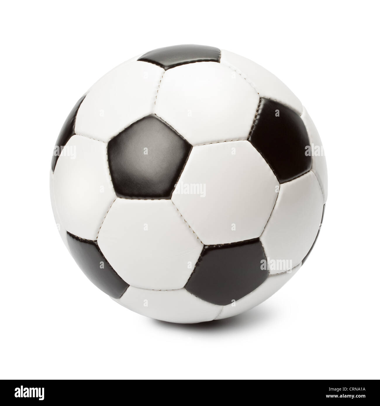 Fußball auf weißem Hintergrund Stockfoto