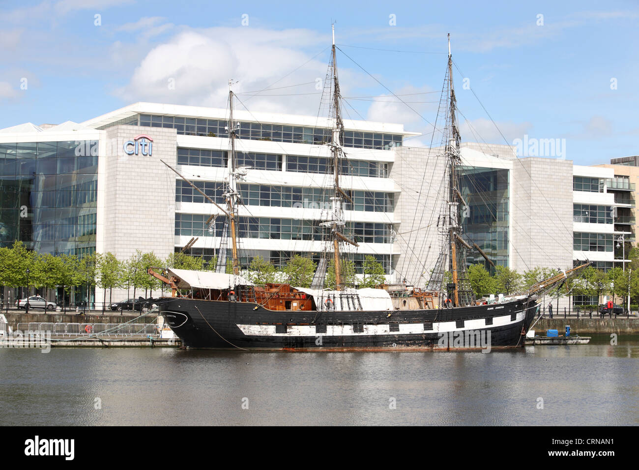 Jeanie Johnston Hungersnot Schiff auf dem Fluss Liffy Stockfoto