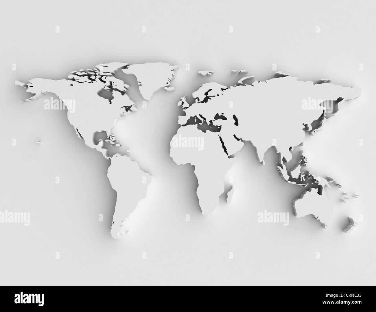 Welt Karte 3d hoher Auflösung. Stockfoto
