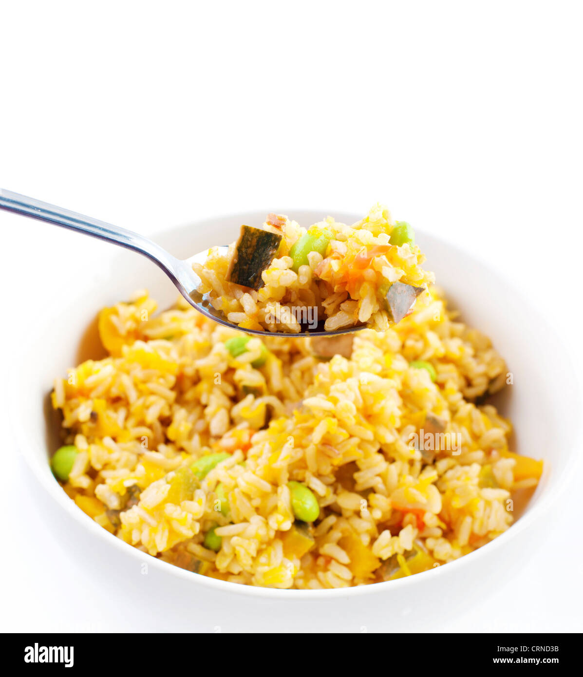 Eine Schüssel mit leckeren orientalischen gebratener Reis Stockfoto