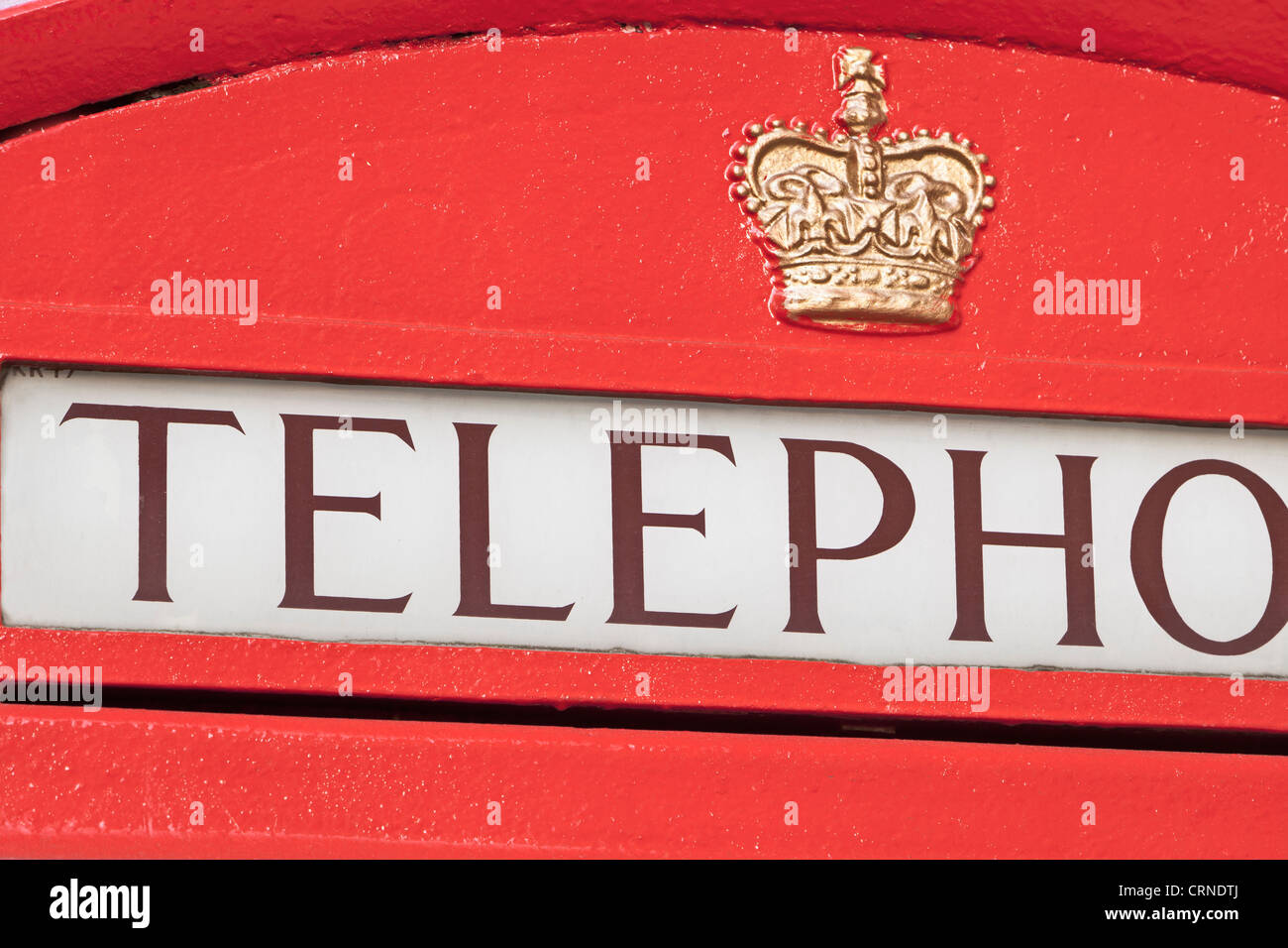 Detail der roten Telefonzelle, London, England Stockfoto