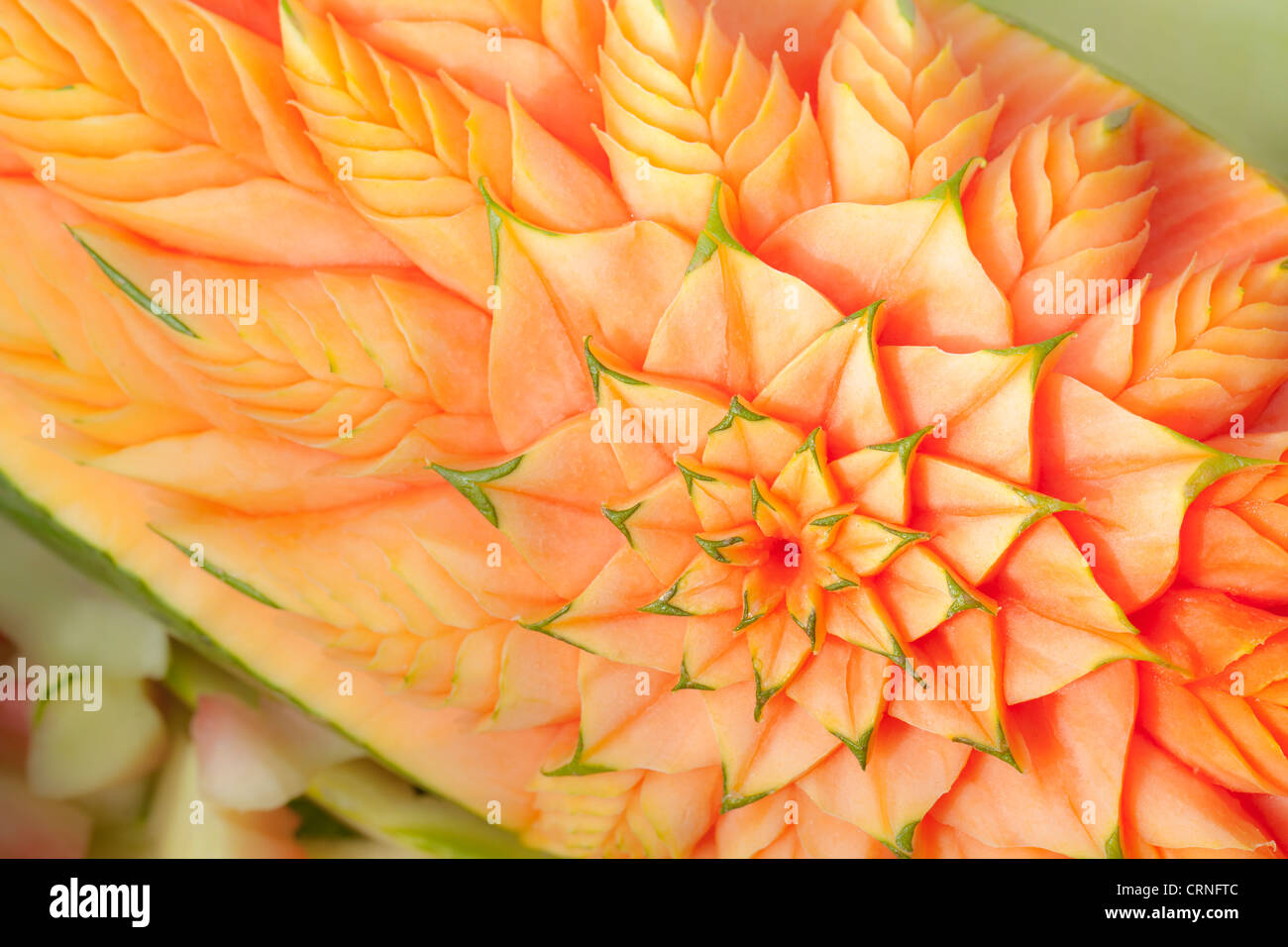 Thai-Stil geschnitzt papaya Stockfoto