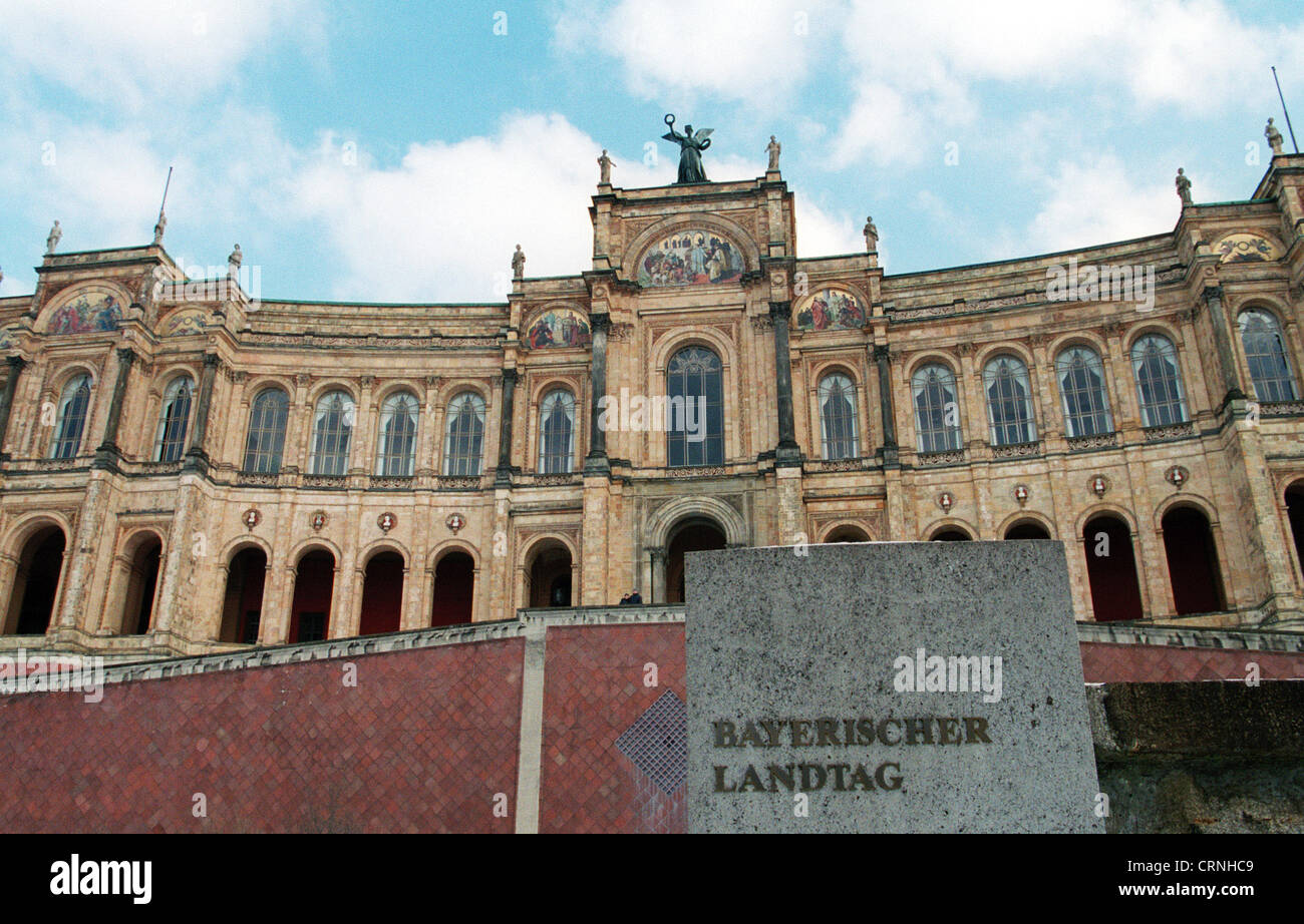 Der bayerische Landtag, das Maximilianeum in München Stockfoto