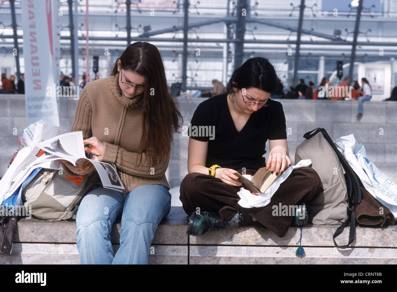 Besucher auf der Leipziger Buchmesse Stockfoto