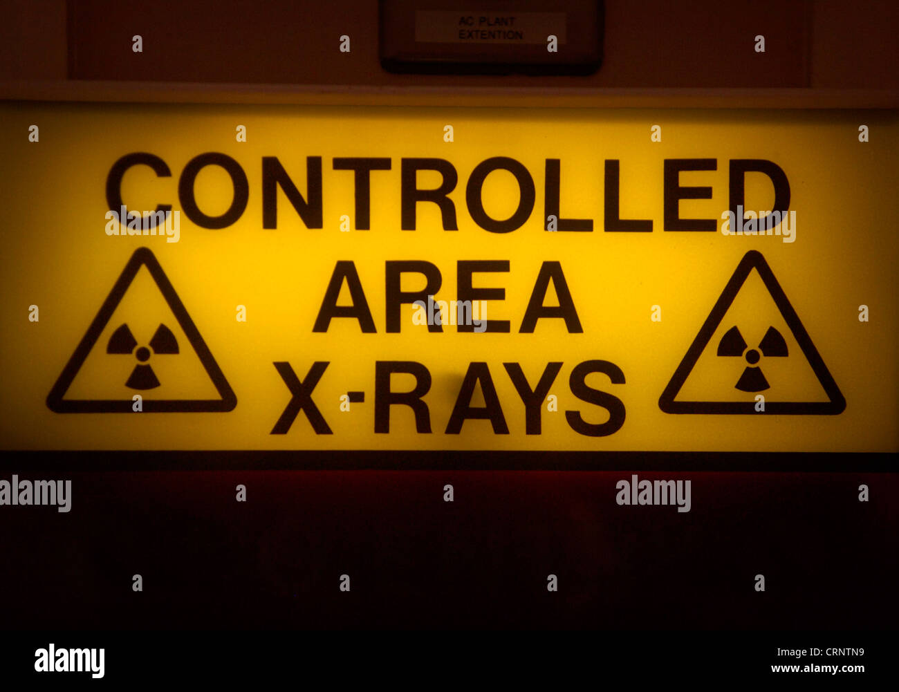 X-Ray kontrollierten Bereich Zeichen Stockfoto
