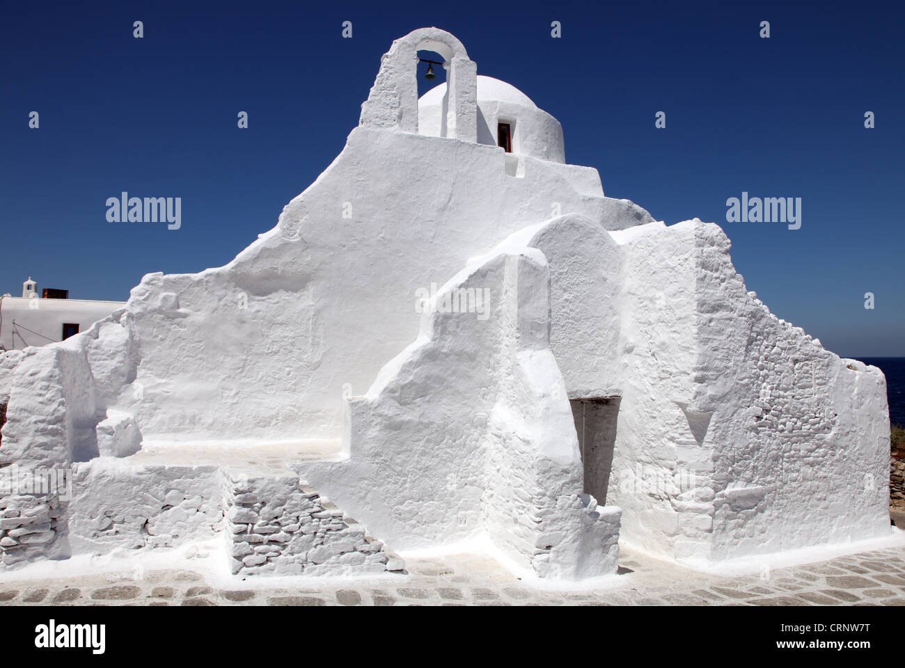 Kirche der Panagia Paraportiani, vier Kirchen in einer griechischen Insel Mykonos Stockfoto