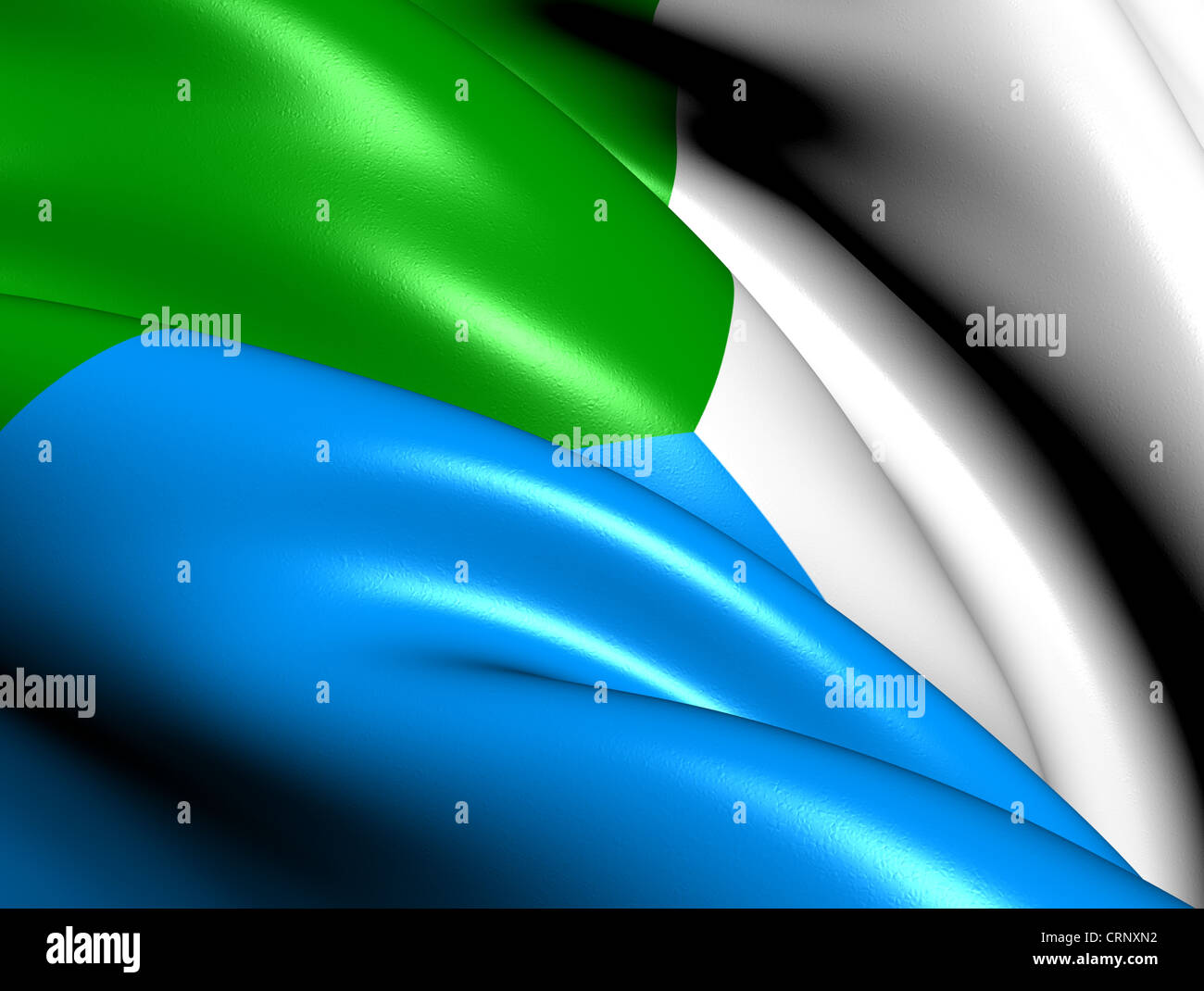 Khabarovsk Krai Flagge, Russland. Hautnah. Stockfoto