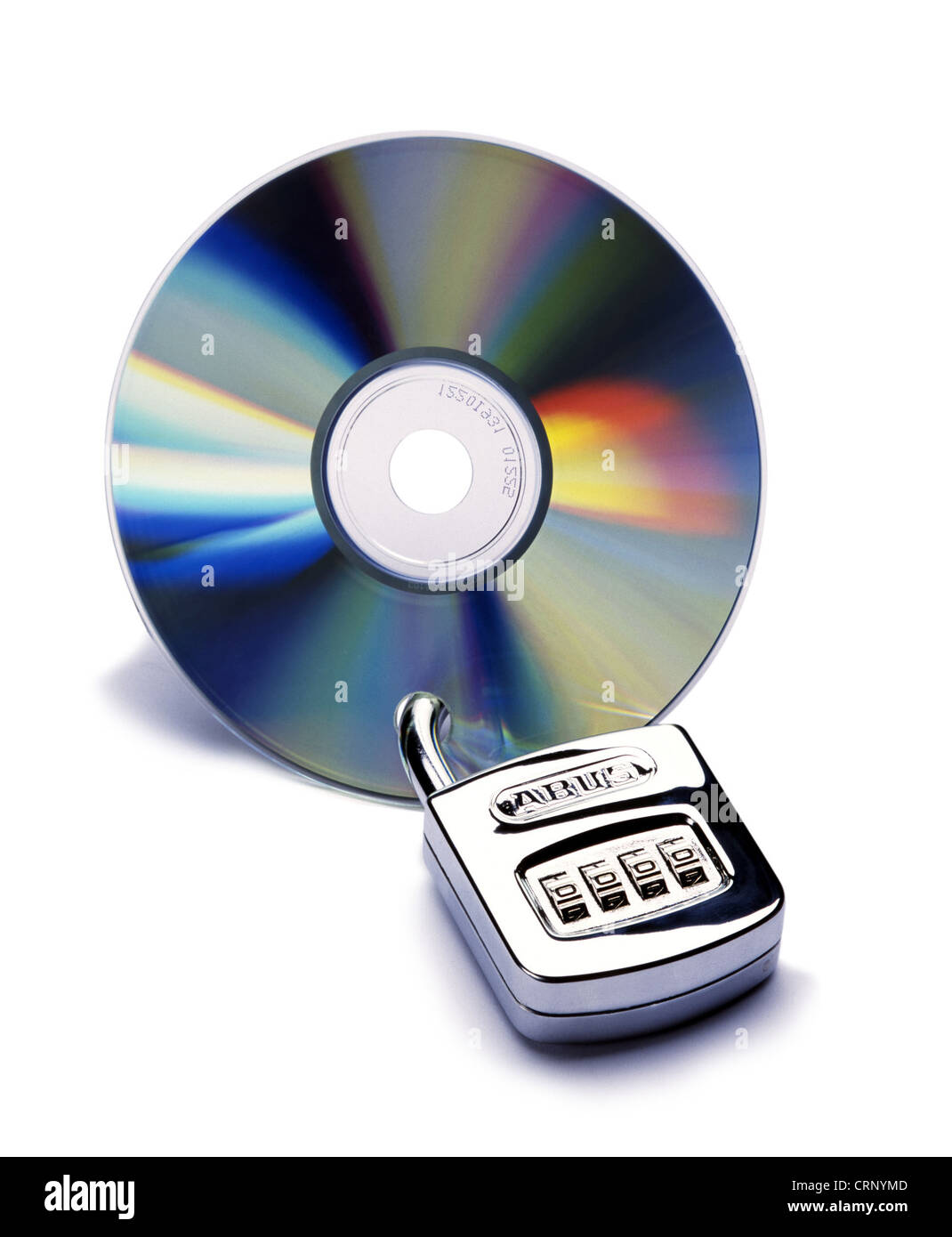CD-ROM mit einem Schloss gesichert Stockfoto