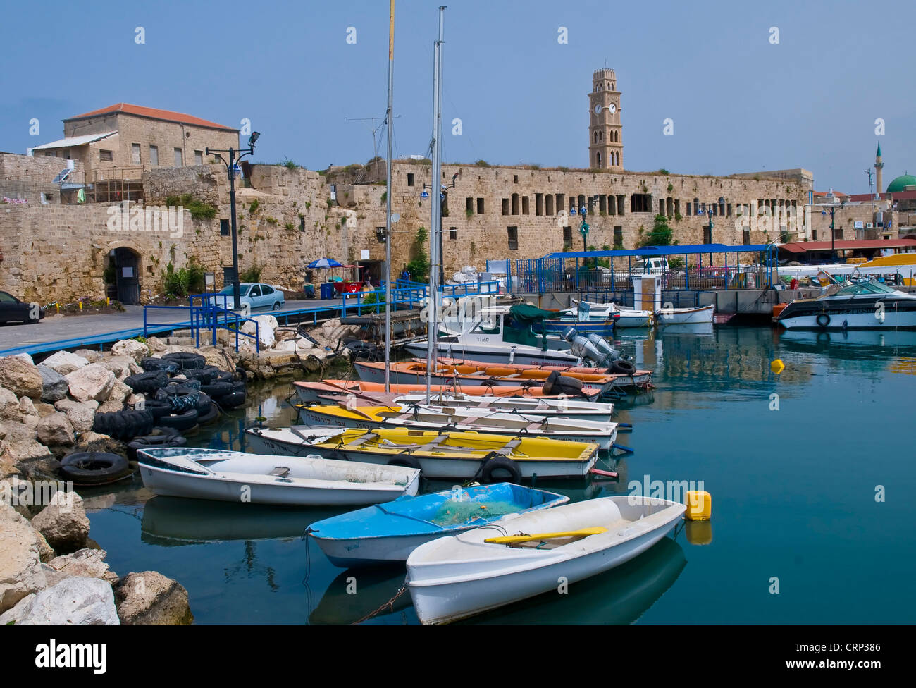 Der historische Hafen von Akko in Nord-Israel Stockfoto