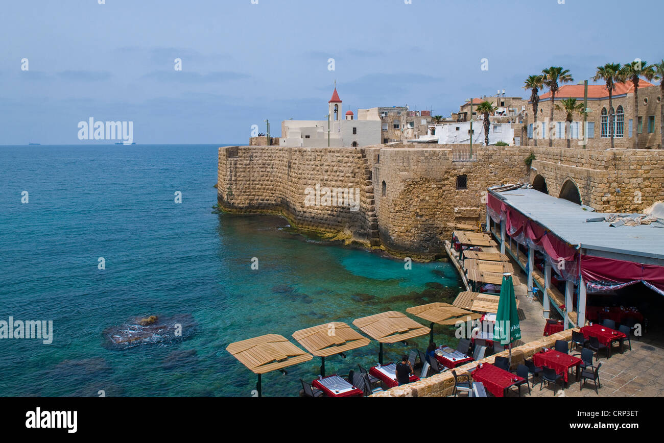 Der historische Hafen von Akko in Nord-Israel Stockfoto
