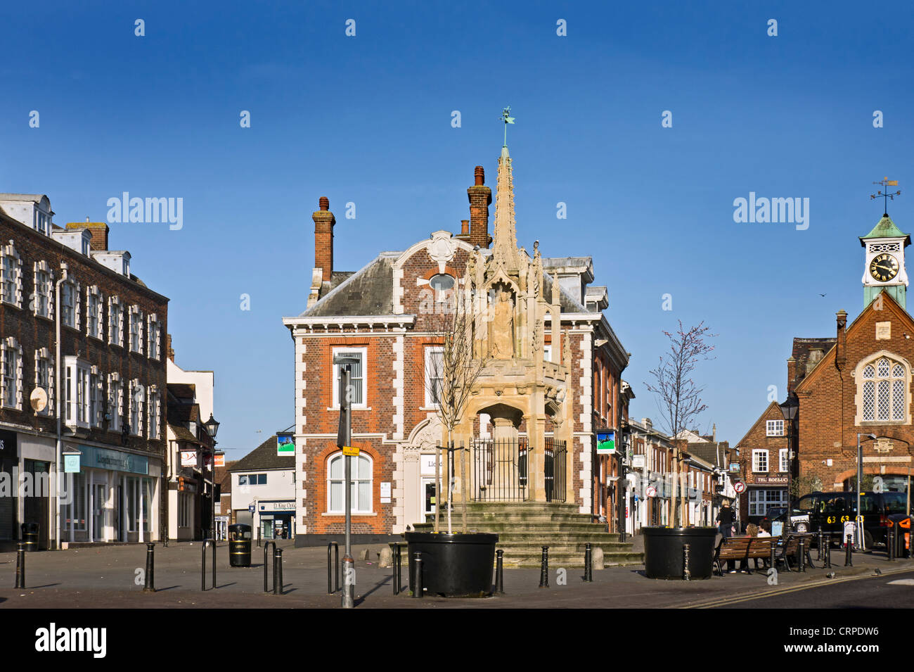Leighton Buzzard Market Cross, ein Klasse-ll aufgeführten Struktur stammt aus dem 15. Jahrhundert. Stockfoto