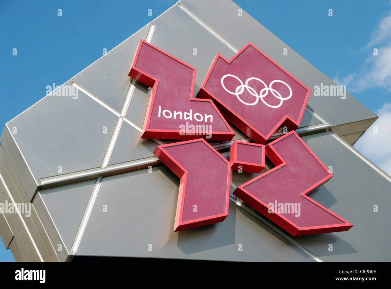 Olympische Spiele London 2012 Logo auf die Countdown-Uhr auf dem Trafalgar Square. Stockfoto
