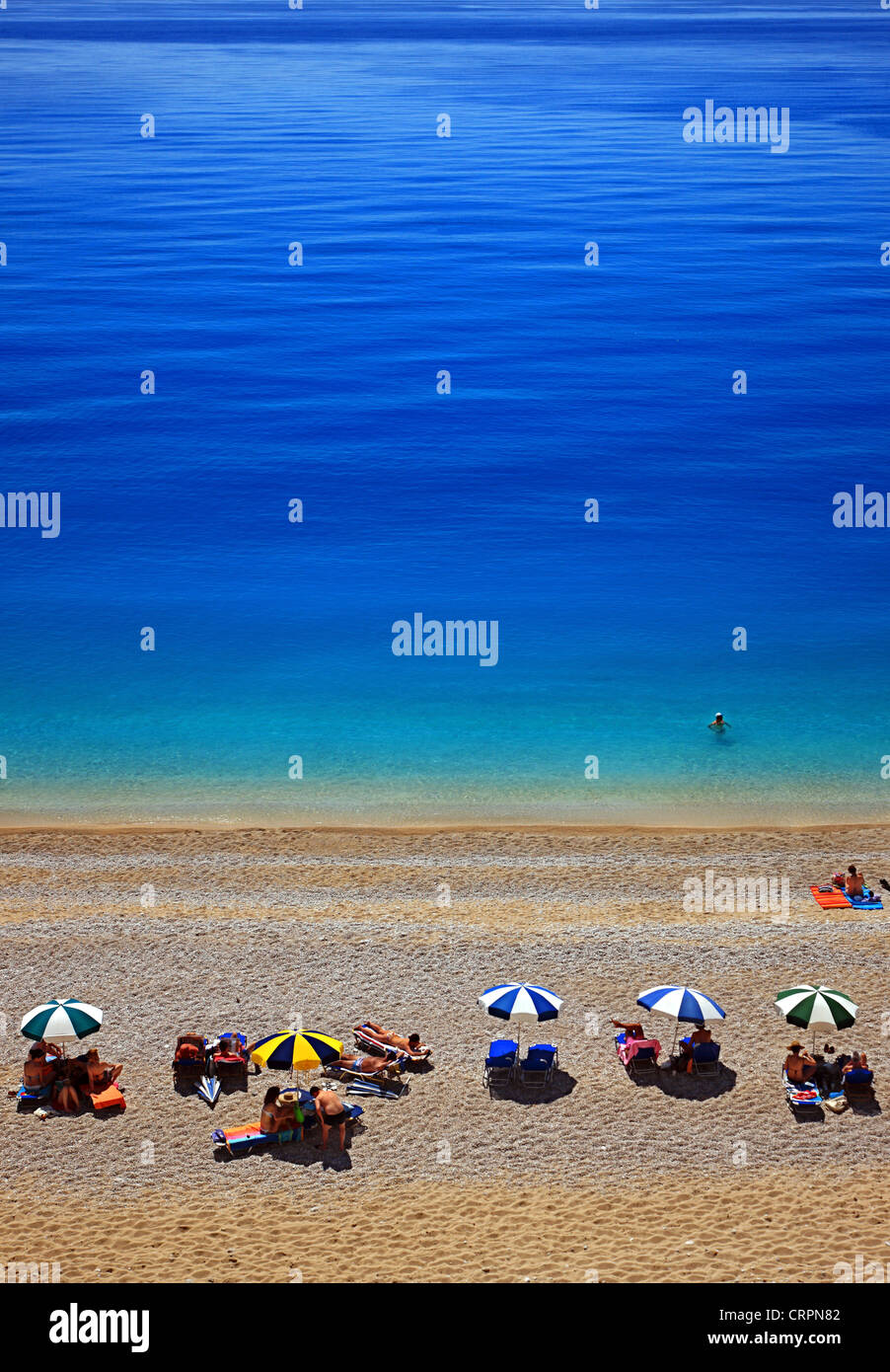 Weltberühmten Egremni Strand, Lefkada (oder "Lefkas") Insel, Griechenland, Ionisches Meer, Nordteil ("sieben Inseln") Stockfoto