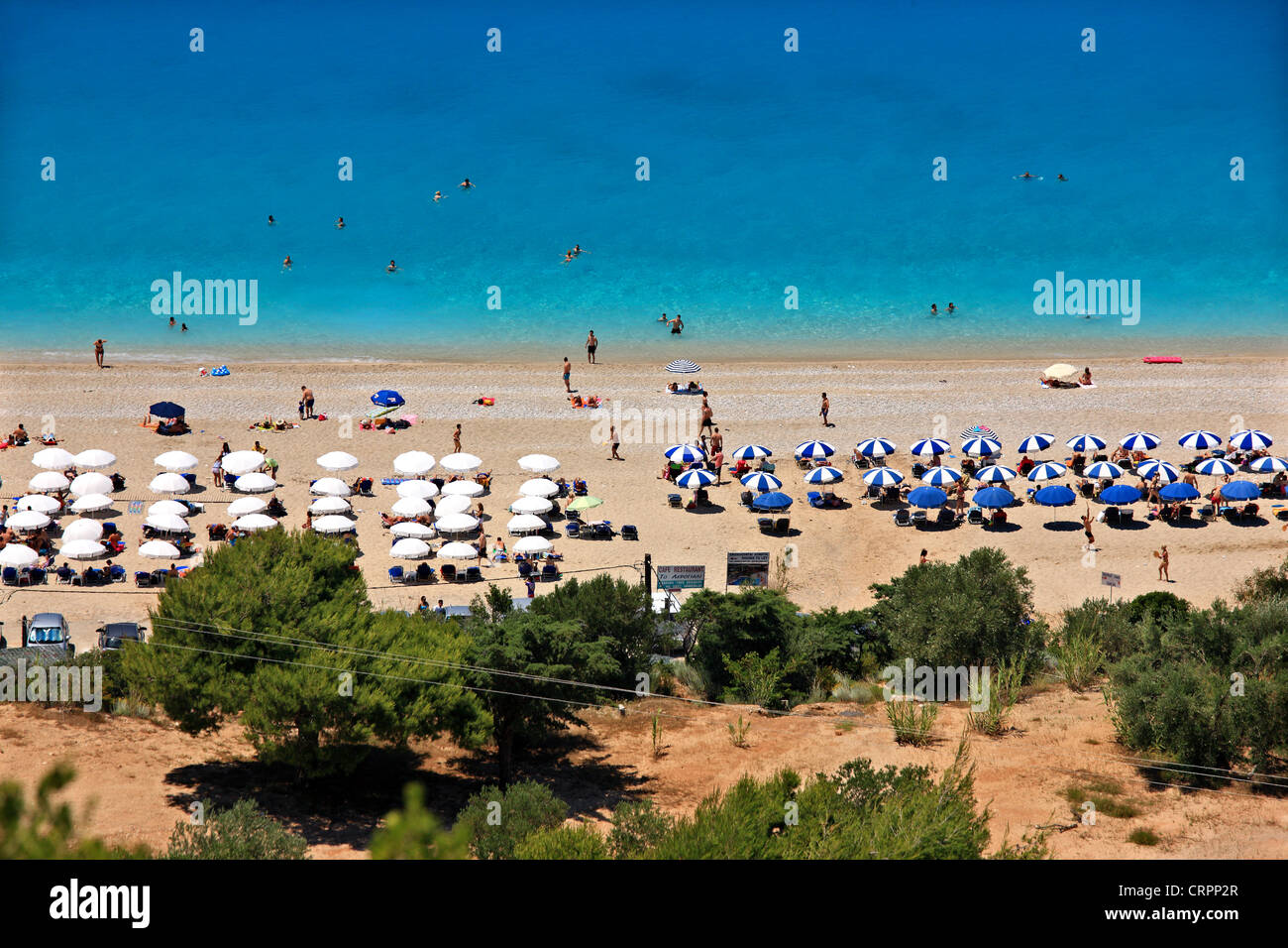 Kathisma Strand auf der Westseite von Lefkada (oder "Lefkas") Insel, Griechenland, Ionisches Meer, Nordteil ("sieben Inseln") Stockfoto