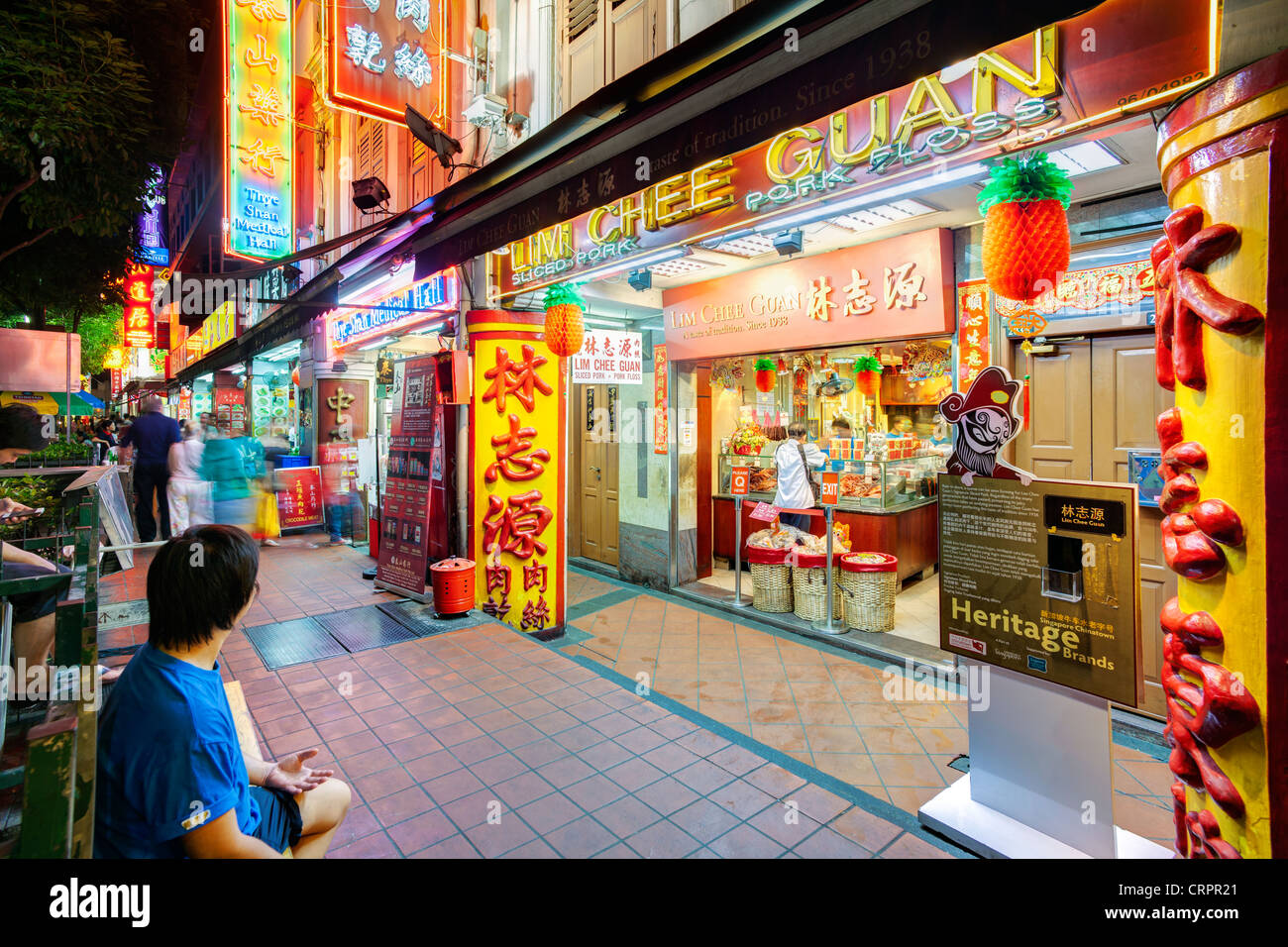 South East Asia, Singapur, New Bridge Road, Chinatown, traditionelle chinesische shopfronts Stockfoto
