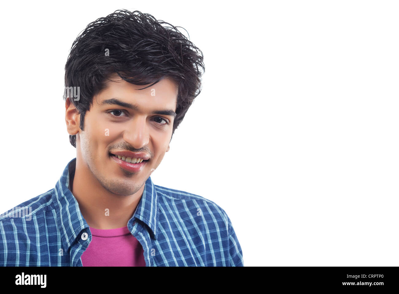Nahaufnahme von lächelnden jungen Mann Stockfoto