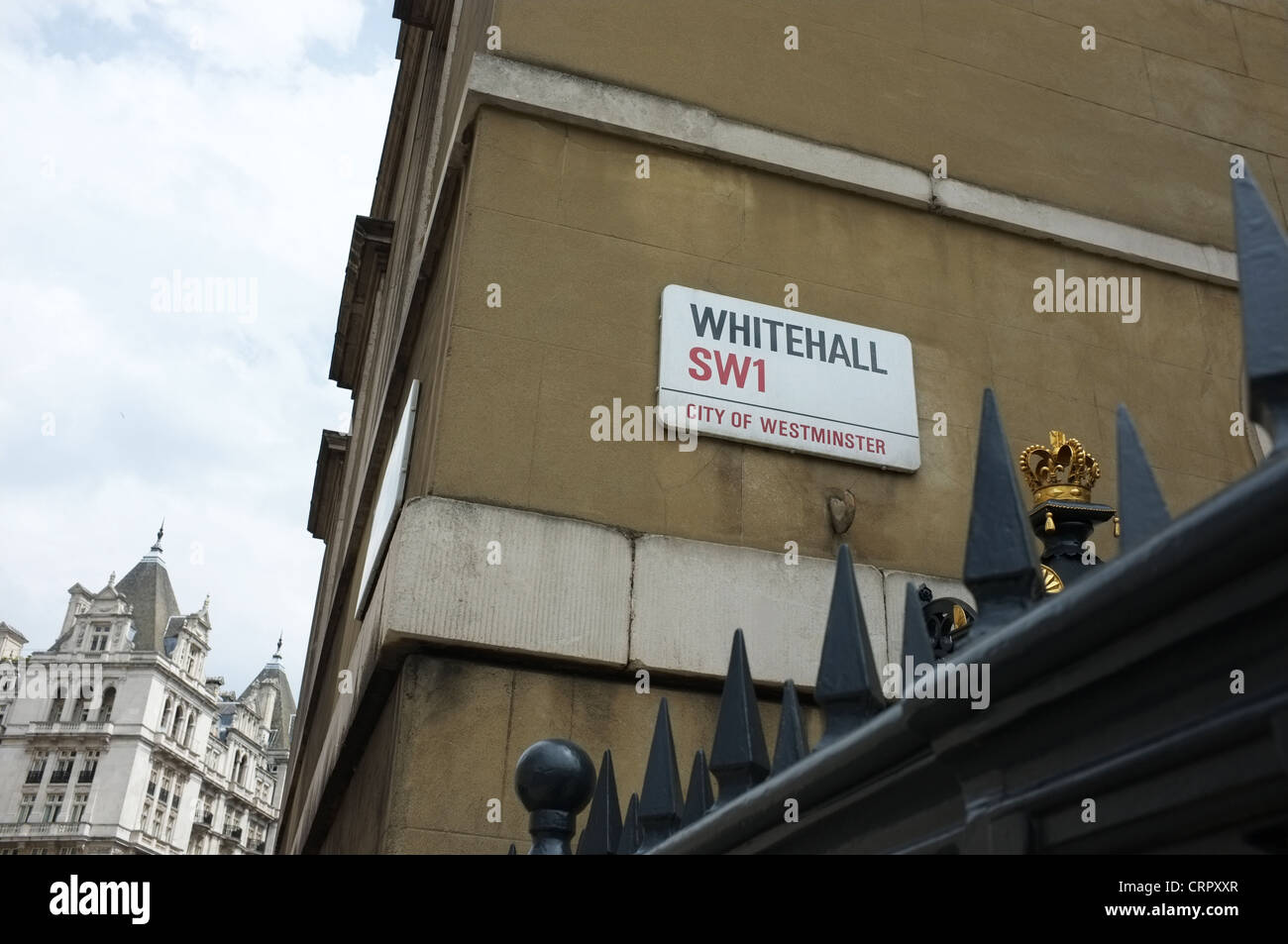 Straßenschild der Whitehall Street, London SW1 Stockfoto