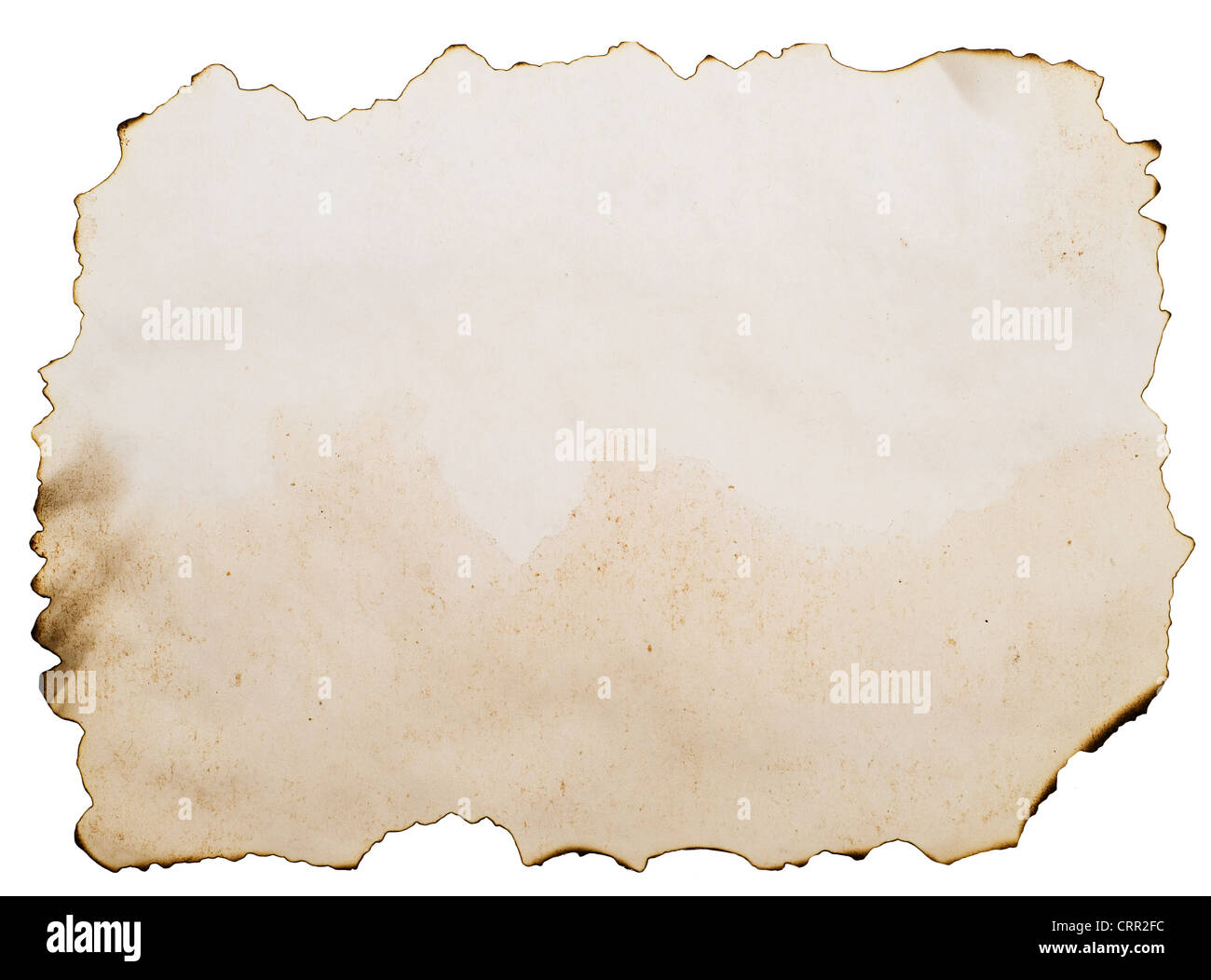 Verbranntes Papier Isoliert Auf Weiss Stockfotografie Alamy