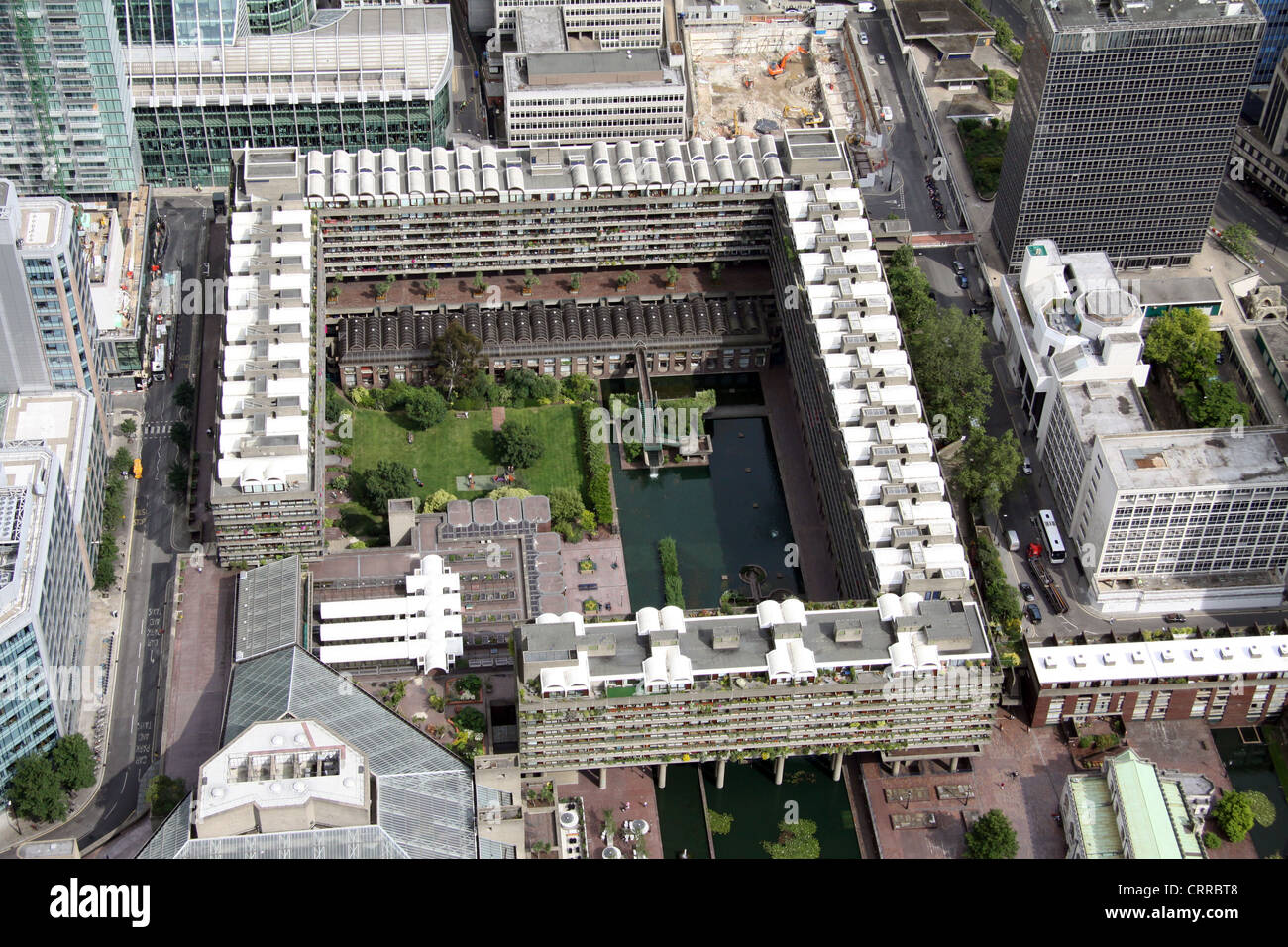 Luftaufnahme der Willoughby House in der Londoner Barbican Stockfoto