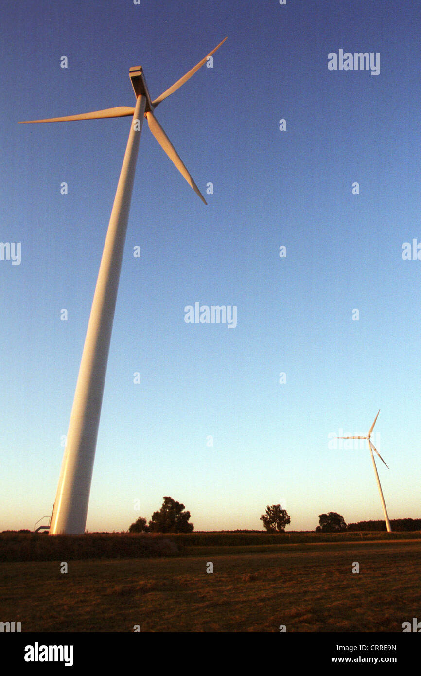 Eine Windmühle aus einer dynamischen Perspektive Stockfoto