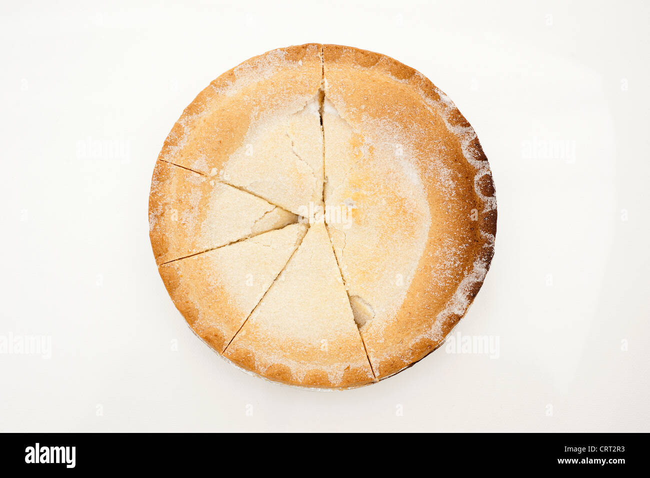 Apfelkuchen mit unregelmäßigen, Kreisdiagramm Scheiben Stockfoto