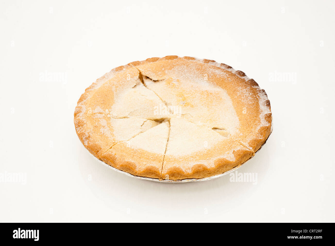 Apfelkuchen mit unregelmäßigen, Kreisdiagramm Scheiben Stockfoto