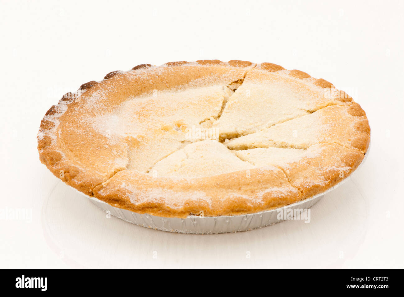 Apfelkuchen mit unregelmäßigen, Kreisdiagramm Scheiben Stockfoto