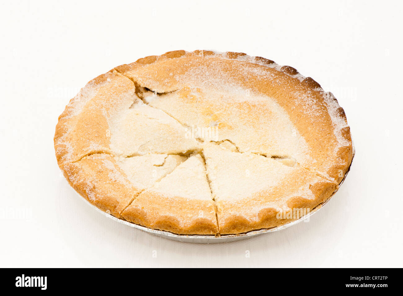 Apfelkuchen mit unregelmäßigen, Kreisdiagramm Scheiben Stockfoto