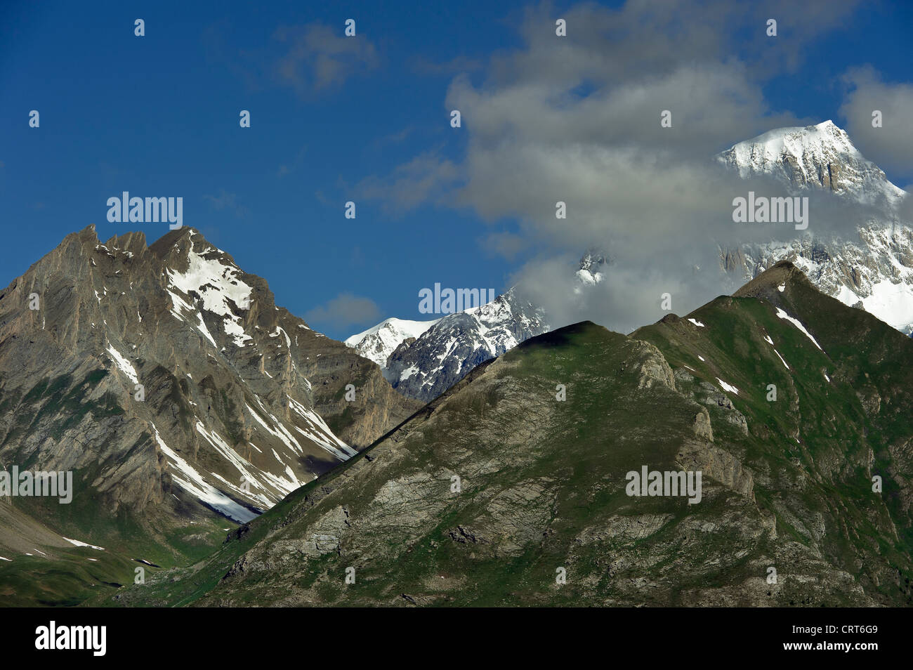 das Massiv des Mont Blanc, Aostatal, Italien Stockfoto