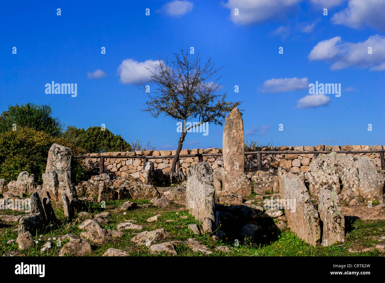 Europa Sardinien Provinz Oristano Azachena Nekropole archäologische Stätte Li Muri Stockfoto
