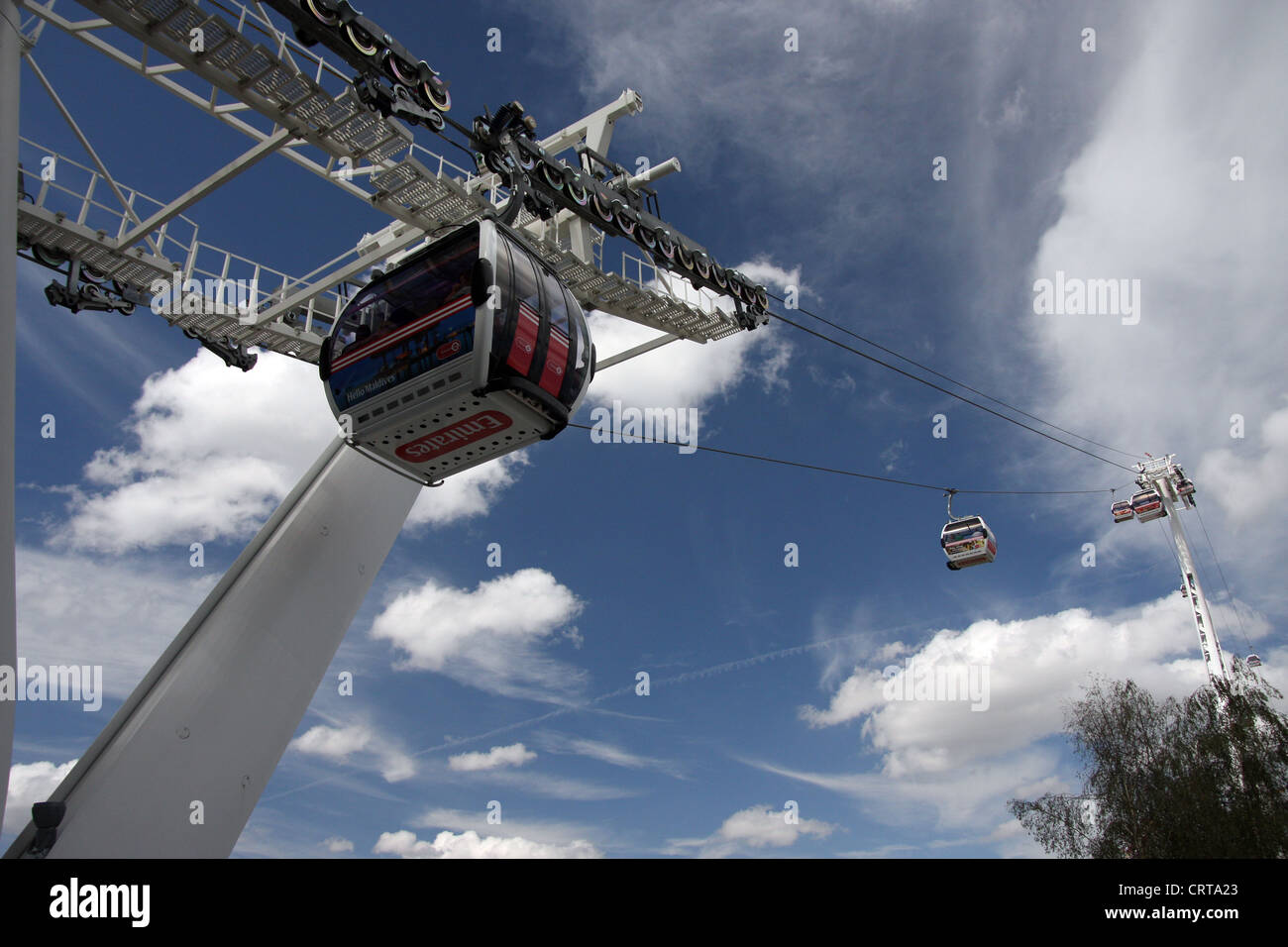 Die Emirates Airline-Seilbahn Stockfoto