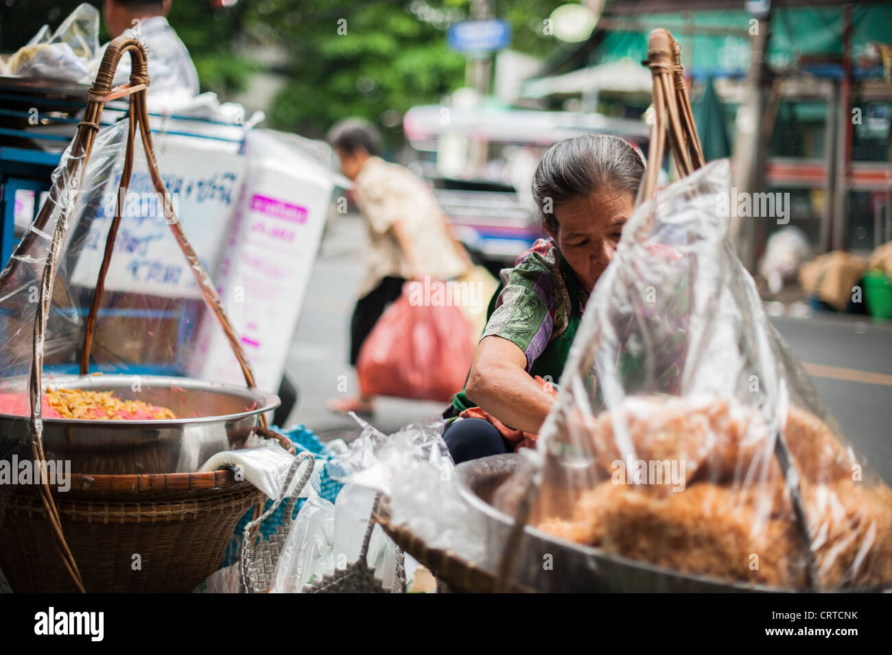 Eine Fotografie-Übung auf Bangkoks Straßenleben Stockfoto