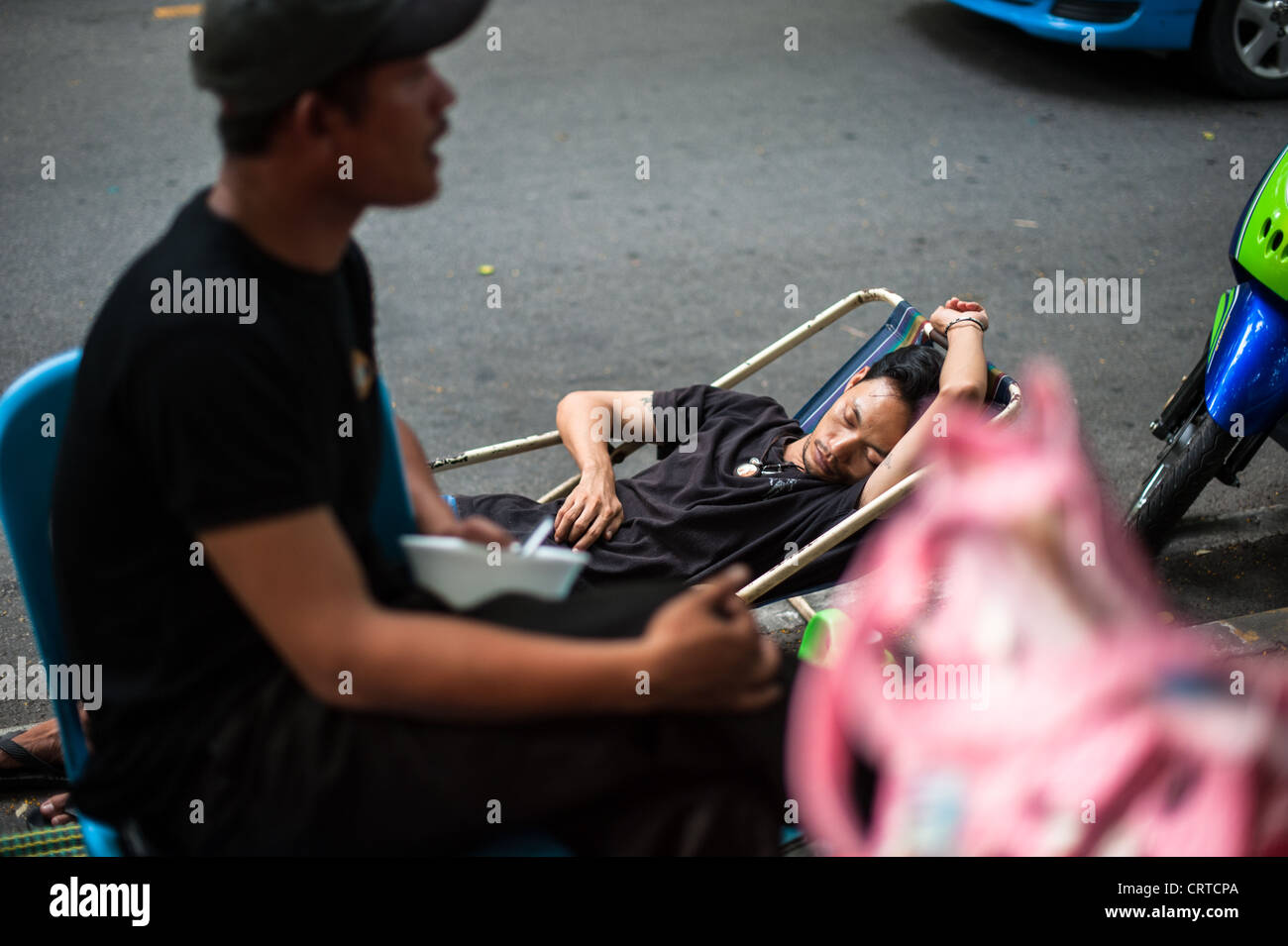 Eine Fotografie-Übung auf Bangkoks Straßenleben Stockfoto