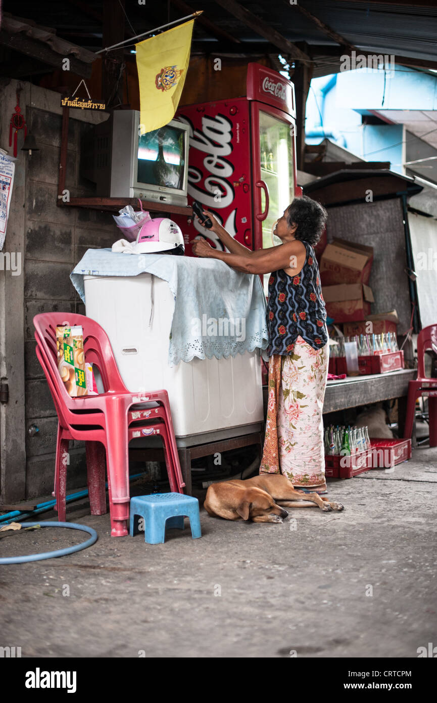 Eine Fotografie-Übung auf Bangkoks Straßenleben Stockfoto