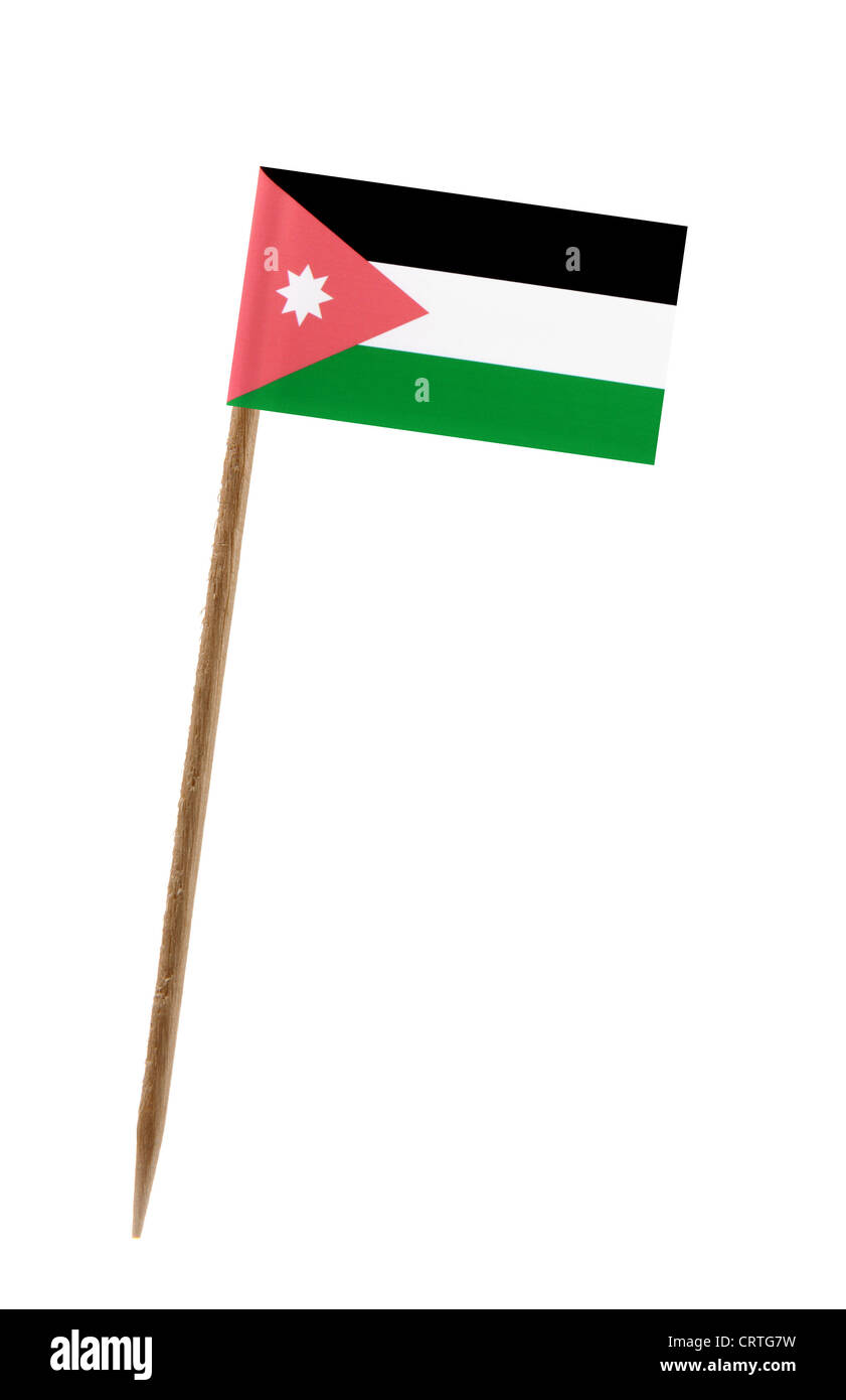 Zahn pick Wit eine kleine Papiertüte Flagge von Jordanien Stockfoto
