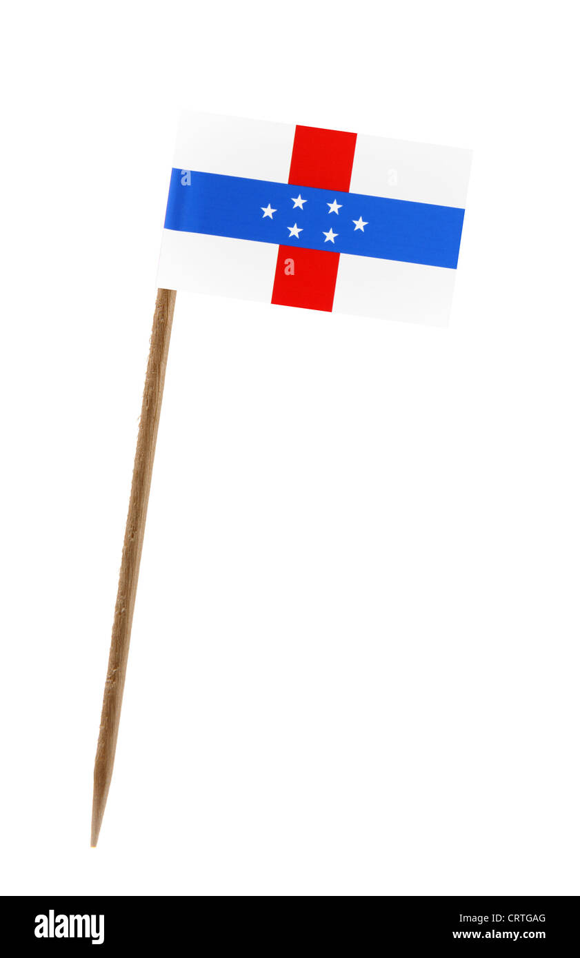 Zahn pick Wit eine kleine Papiertüte Flagge der niederländischen Antillen Stockfoto