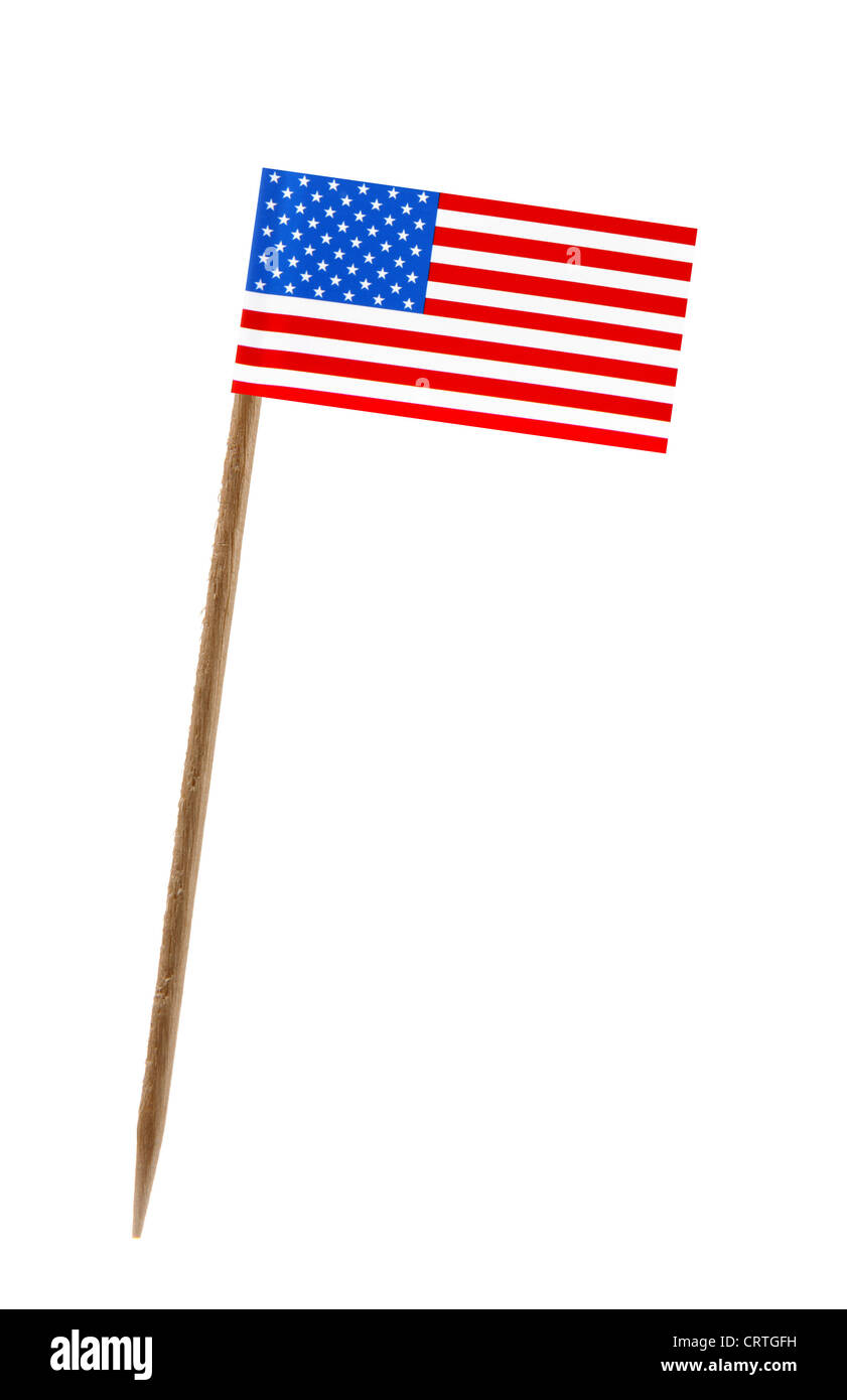 Zahn pick Wit eine kleine Papiertüte Flagge der Vereinigten Staaten von Amerika, US Stockfoto