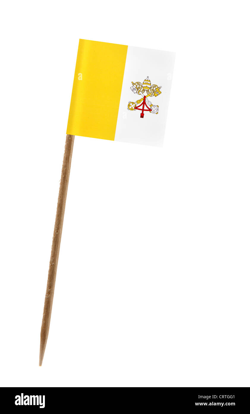 Zahn pick Wit eine kleine Papiertüte Flagge der Vatikanstadt Stockfoto