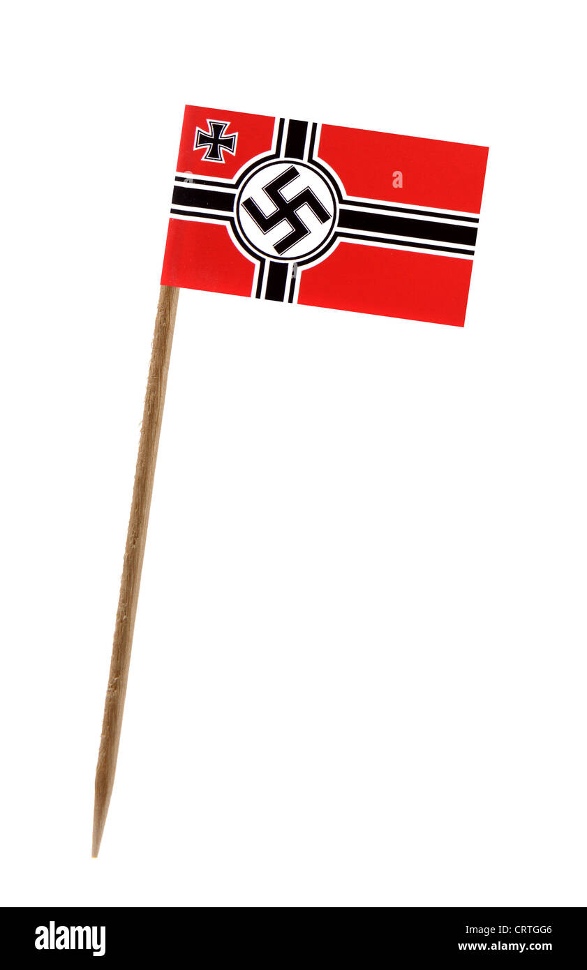 Zahn pick Wit ein kleines Papier Krieg Ensign Deutschlands Stockfoto
